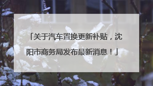 关于汽车置换更新补贴，沈阳市商务局发布最新消息！