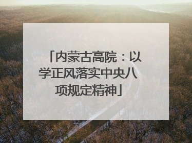 内蒙古高院：以学正风落实中央八项规定精神