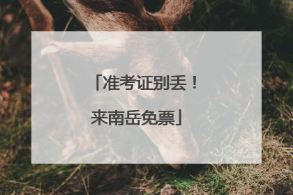 准考证别丢！来南岳免票