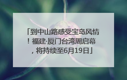 到中山路感受宝岛风情！福建·厦门台湾周启幕，将持续至6月19日