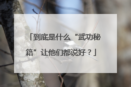 到底是什么“武功秘籍”让他们都说好？