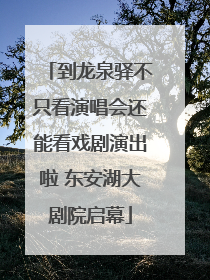 到龙泉驿不只看演唱会还能看戏剧演出啦 东安湖大剧院启幕
