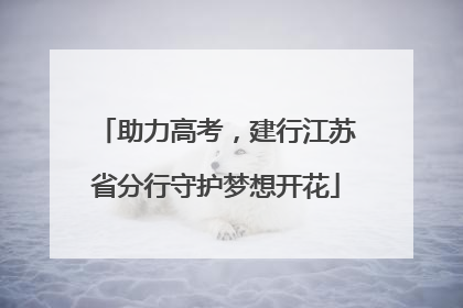 助力高考，建行江苏省分行守护梦想开花