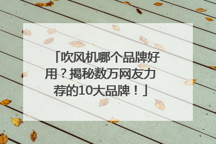 吹风机哪个品牌好用？揭秘数万网友力荐的10大品牌！
