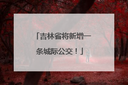 吉林省将新增一条城际公交！