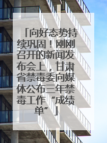 向好态势持续巩固！刚刚召开的新闻发布会上，甘肃省禁毒委向媒体公布三年禁毒工作“成绩单”