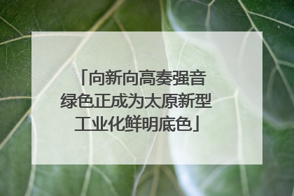 向新向高奏强音 绿色正成为太原新型工业化鲜明底色
