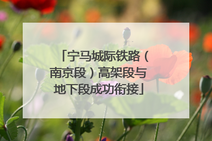 宁马城际铁路（南京段）高架段与地下段成功衔接