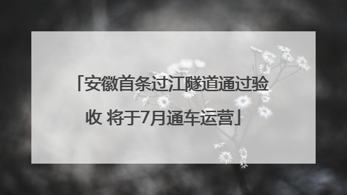 安徽首条过江隧道通过验收 将于7月通车运营