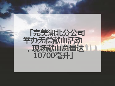 完美湖北分公司举办无偿献血活动，现场献血总量达10700毫升