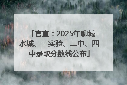 官宣：2025年聊城水城、一实验、二中、四中录取分数线公布