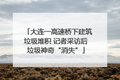 大连一高速桥下建筑垃圾堆积 记者采访后垃圾神奇“消失”