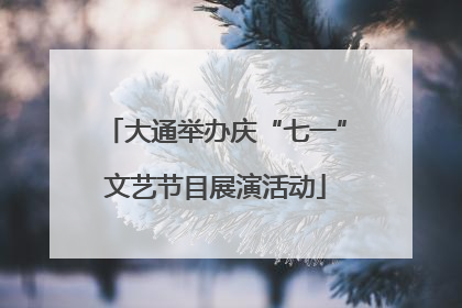 大通举办庆“七一”文艺节目展演活动