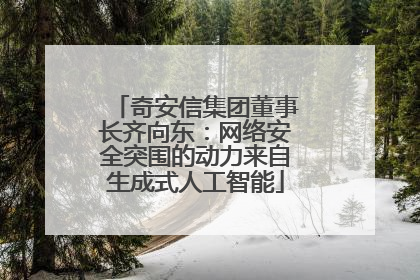 奇安信集团董事长齐向东：网络安全突围的动力来自生成式人工智能