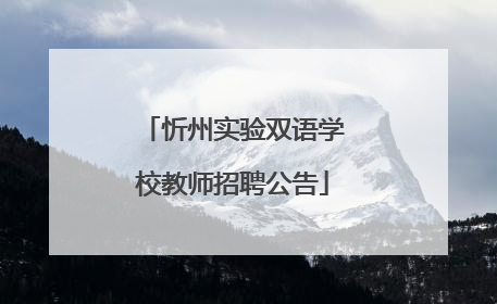 忻州实验双语学校教师招聘公告