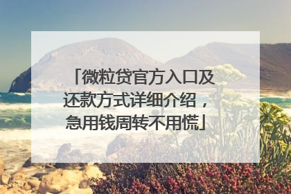 微粒贷官方入口及还款方式详细介绍，急用钱周转不用慌