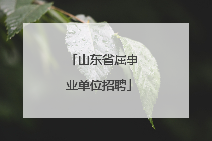 山东省属事业单位招聘