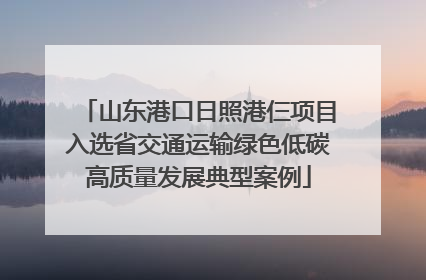 山东港口日照港仨项目入选省交通运输绿色低碳高质量发展典型案例