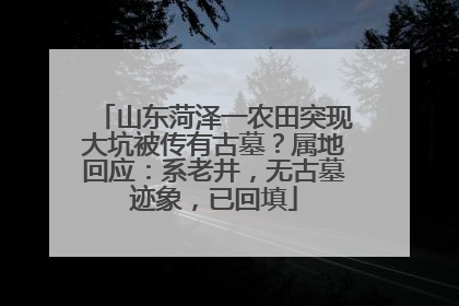 山东菏泽一农田突现大坑被传有古墓？属地回应：系老井，无古墓迹象，已回填