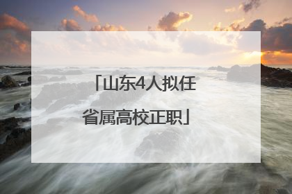 山东4人拟任省属高校正职