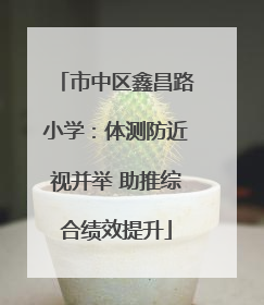 市中区鑫昌路小学：体测防近视并举 助推综合绩效提升
