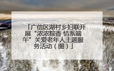广信区湖村乡妇联开展“浓浓粽香 情系端午”关爱老年人主题服务活动（图）