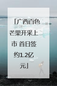 广西百色芒果开采上市 首日签约1.2亿元