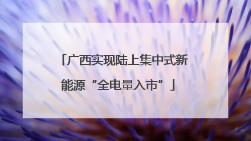 广西实现陆上集中式新能源“全电量入市”