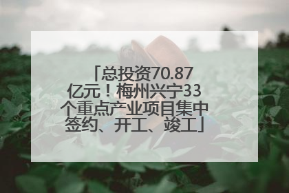 总投资70.87亿元！梅州兴宁33个重点产业项目集中签约、开工、竣工