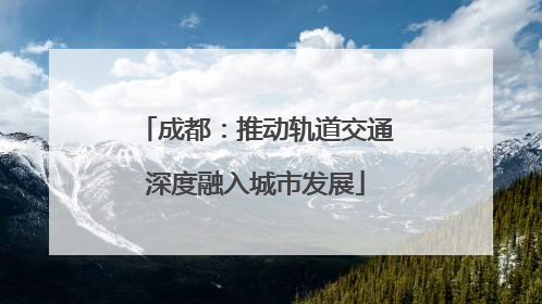 成都：推动轨道交通深度融入城市发展