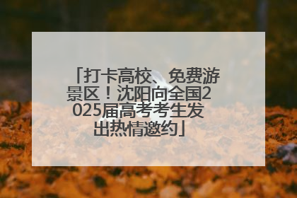 打卡高校、免费游景区！沈阳向全国2025届高考考生发出热情邀约