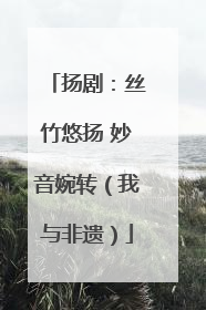 扬剧：丝竹悠扬 妙音婉转（我与非遗）