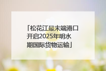 松花江最末端港口开启2025年明水期国际货物运输