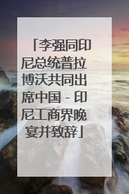 李强同印尼总统普拉博沃共同出席中国－印尼工商界晚宴并致辞