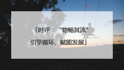 时评：“物畅其流”引擎循环、赋能发展