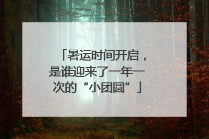 暑运时间开启，是谁迎来了一年一次的“小团圆”