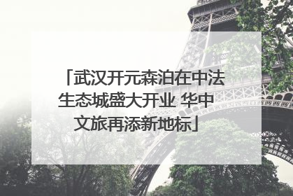武汉开元森泊在中法生态城盛大开业 华中文旅再添新地标