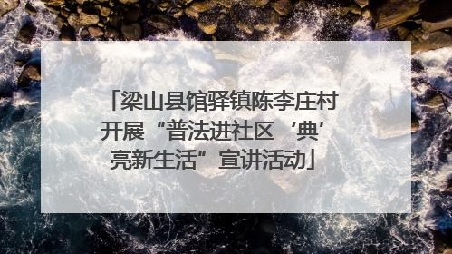 梁山县馆驿镇陈李庄村开展“普法进社区‘典’亮新生活”宣讲活动