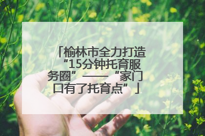 榆林市全力打造“15分钟托育服务圈”——“家门口有了托育点”