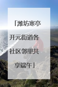 潍坊寒亭开元街道各社区邻里共享端午