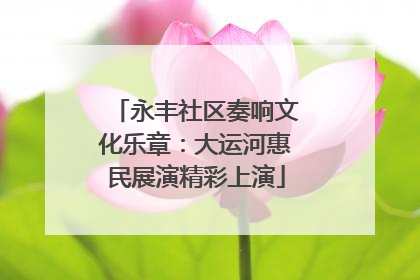 永丰社区奏响文化乐章：大运河惠民展演精彩上演