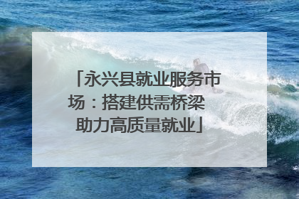 永兴县就业服务市场：搭建供需桥梁 助力高质量就业