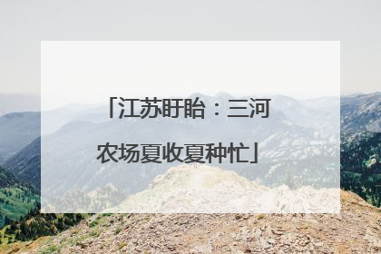 江苏盱眙：三河农场夏收夏种忙