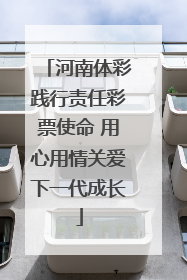 河南体彩践行责任彩票使命 用心用情关爱下一代成长