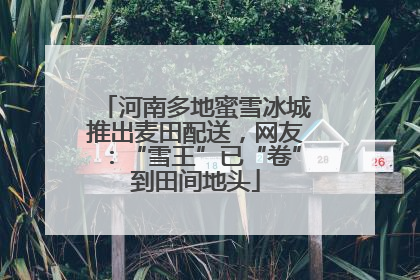 河南多地蜜雪冰城推出麦田配送，网友：“雪王”已“卷”到田间地头