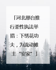河北邢台推行柔性执法举措：下绣花功夫，为流动摊主“安家”