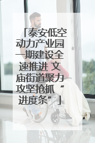 泰安低空动力产业园一期建设全速推进 文庙街道聚力攻坚抢抓“进度条”