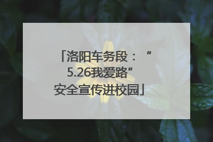 洛阳车务段：“5.26我爱路”安全宣传进校园