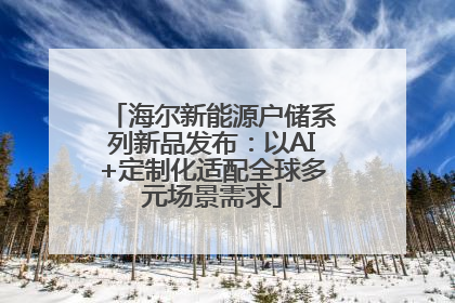 海尔新能源户储系列新品发布：以AI+定制化适配全球多元场景需求