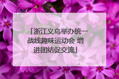浙江义乌举办统一战线趣味运动会 增进团结促交流